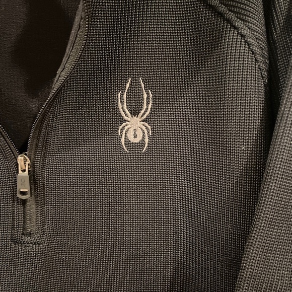 Spyder Sweater Mens Large Long Sleeve 1/4 Zip Neck Black  Winter Casual Jacket - Picture 4 of 7